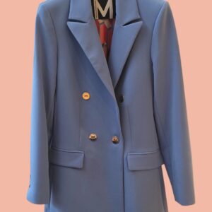Vest: blazer jeansblauw