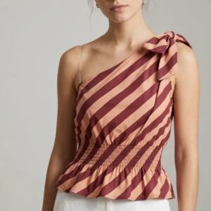 Top: off shoulder stripes