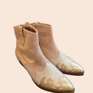 cowboylaarzen dw//rs beige met ecru en gouden details
