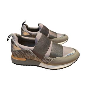 Sneakers grijs/zilver subtiele metallic afwerking