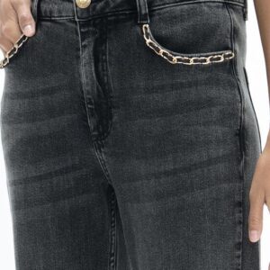 Broek: lolacasademunt jeans donkergrijs met mooie afwerking
