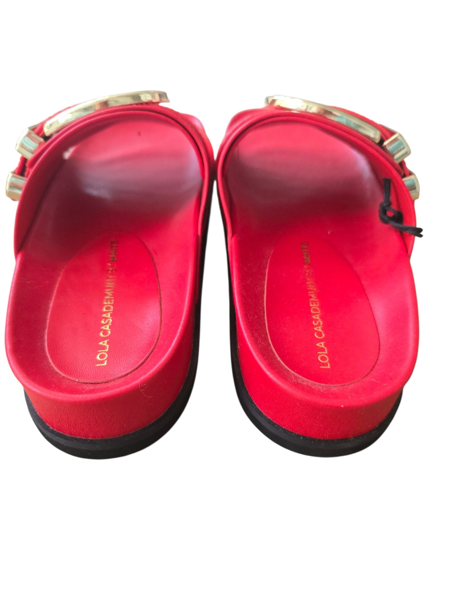 Slippers: lolacasademunt rood met gouden details - Afbeelding 4