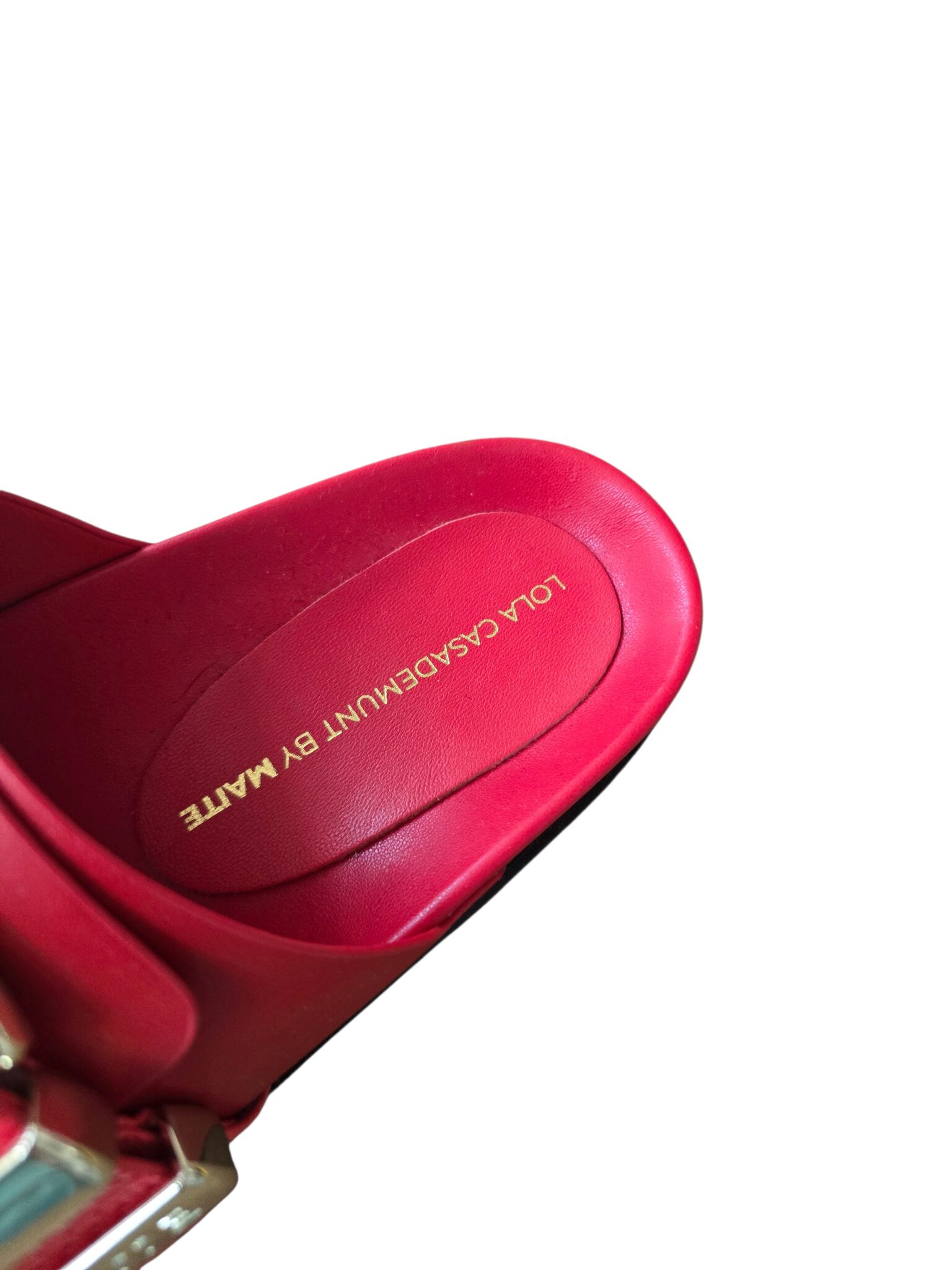 Slippers: lolacasademunt rood met gouden details - Afbeelding 3