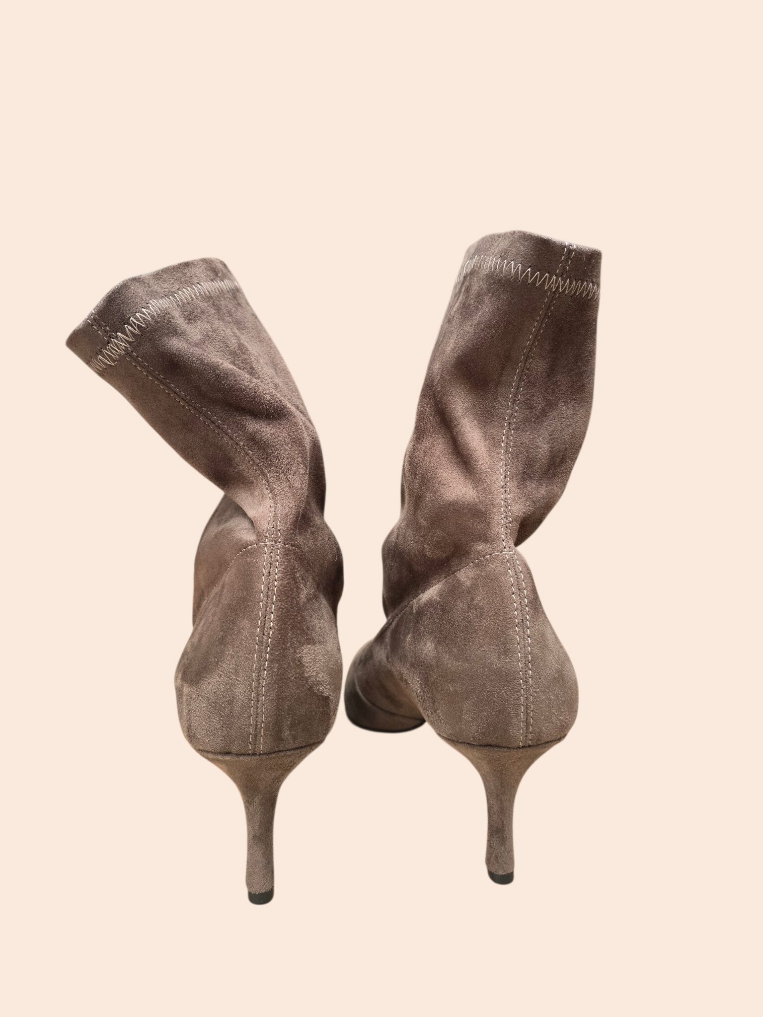 Enkellaars: taupe zacht suède - Afbeelding 4