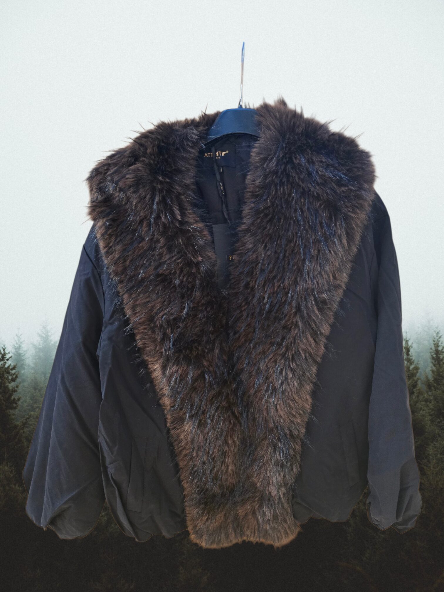 Jas: elegant en zeer soepel oversized model met faux fur kraag Back in stock !) - Afbeelding 3