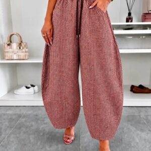 broek balloon model met kleine ruitjes